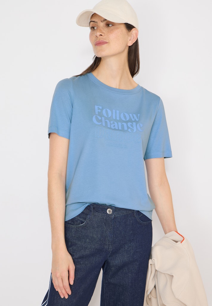 Cecil Damen T-Shirts Cloud Blu