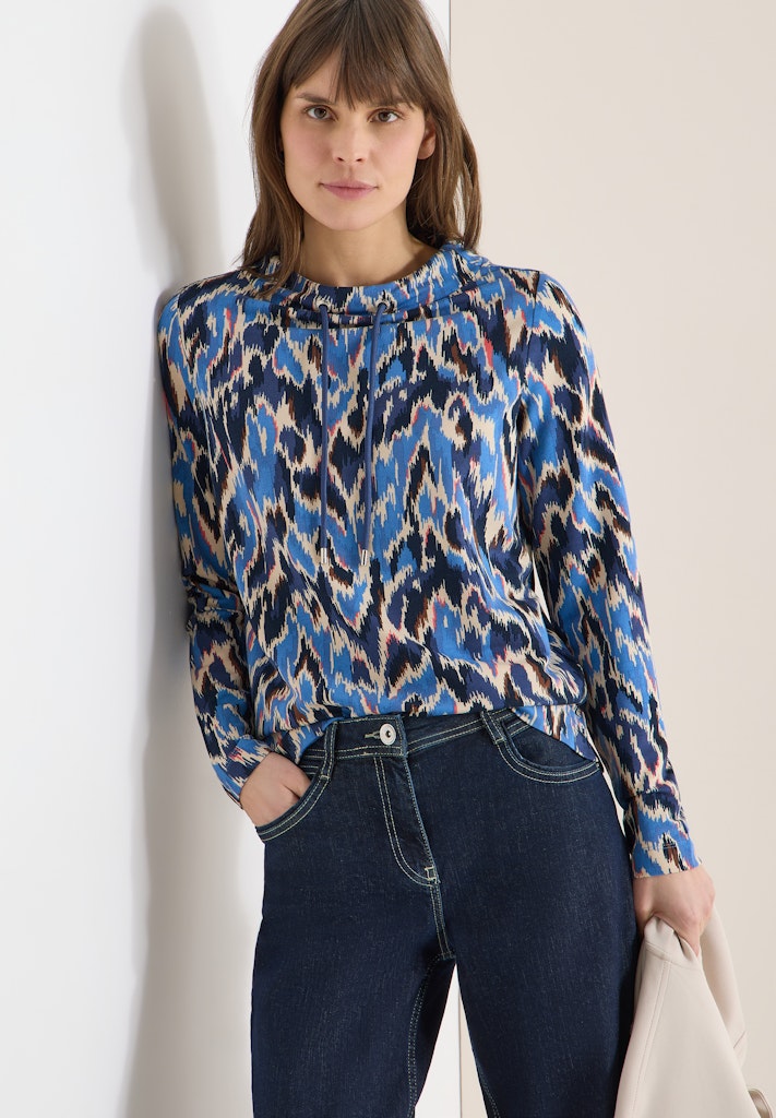 Cecil Damen T-Shirts Cloud Blu