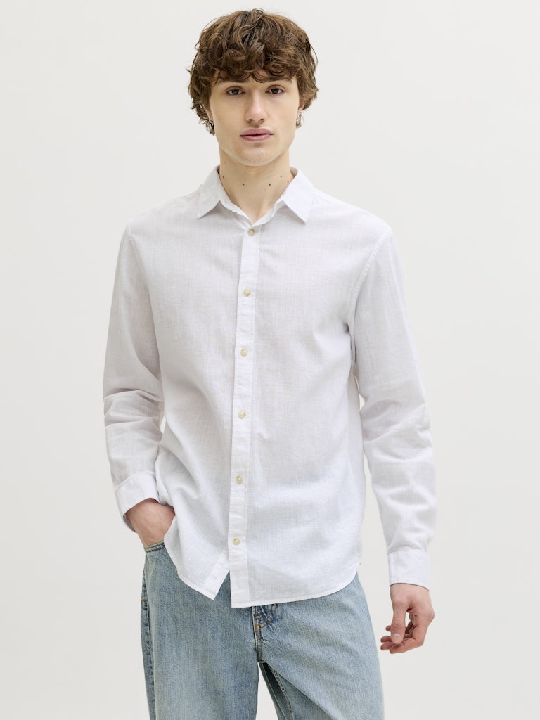Jack & Jones Herren Hemden lang White