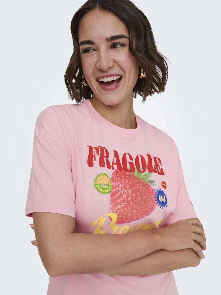 Only Damen T-Shirts Romance Rose/Fr