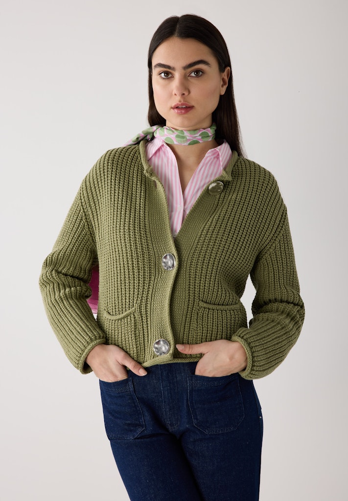 More & More Damen Strickjacken Spring Gre