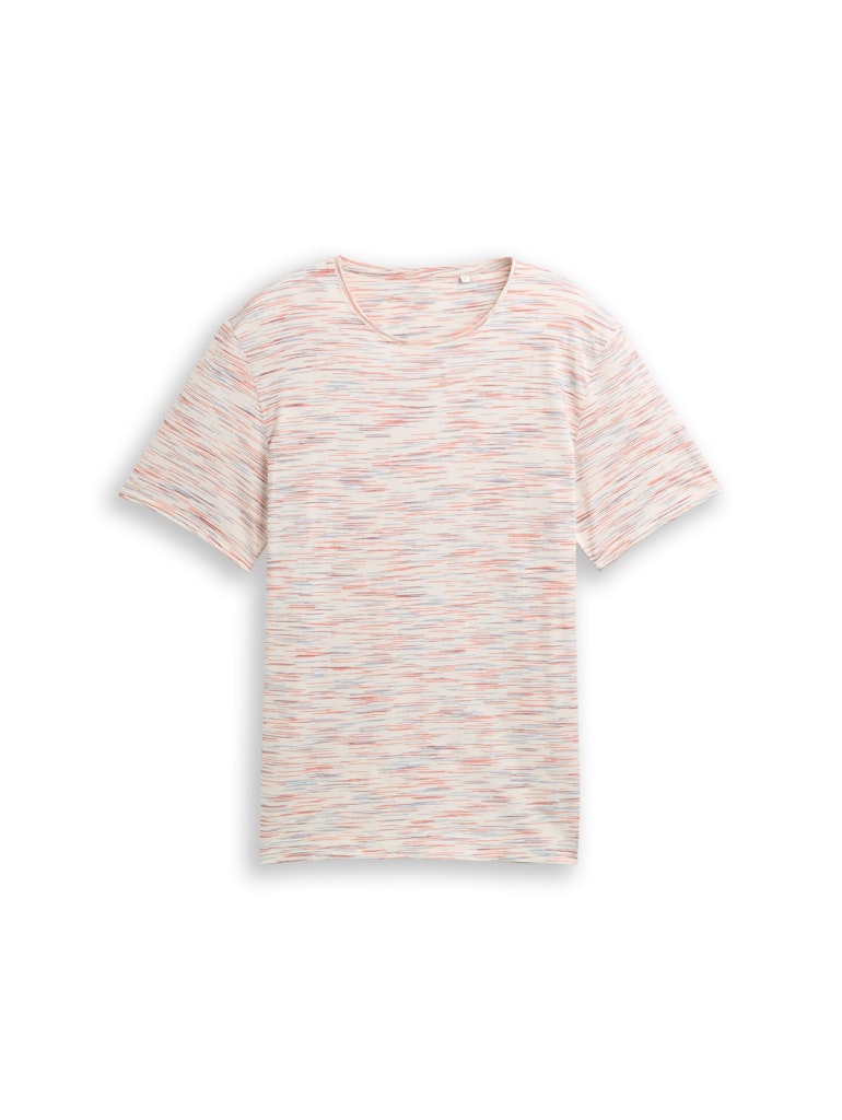 Tom Tailor Herren T-Shirts kurz White Orange Bl