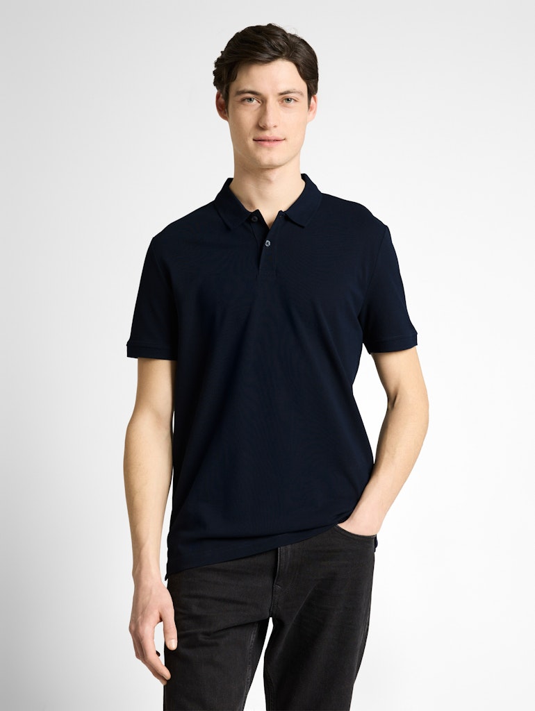 Tom Tailor denim Herren Polo-Shirts Sky Captain Blu