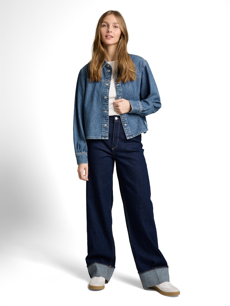 Tom Tailor denim Damen Blusen Clean Mid Stone