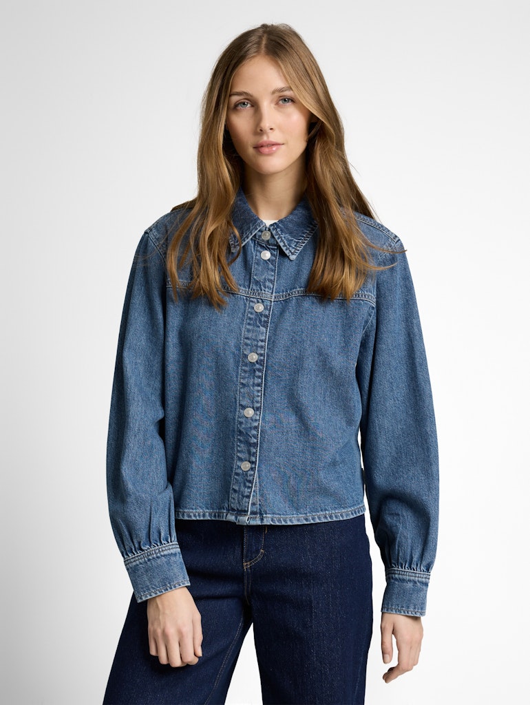 Tom Tailor denim Damen Blusen Clean Mid Stone
