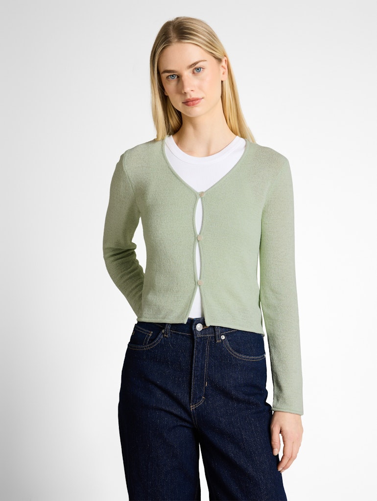 Tom Tailor denim Damen Strickjacken Light Matcha Gr