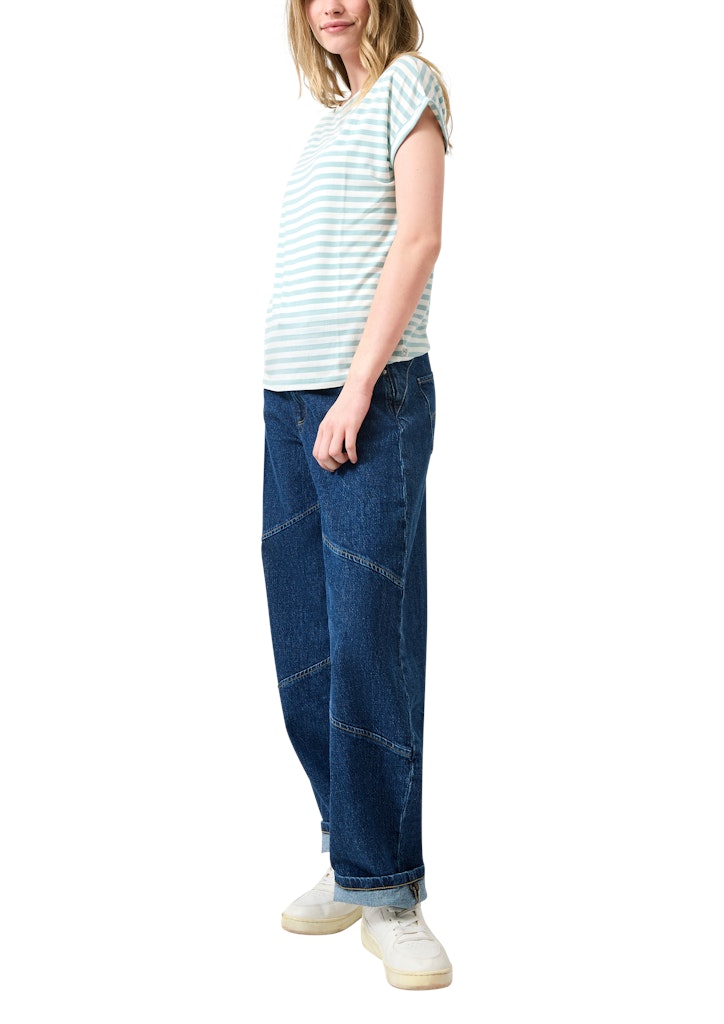 QS by S.Oliver Damen T-Shirts Blue Green