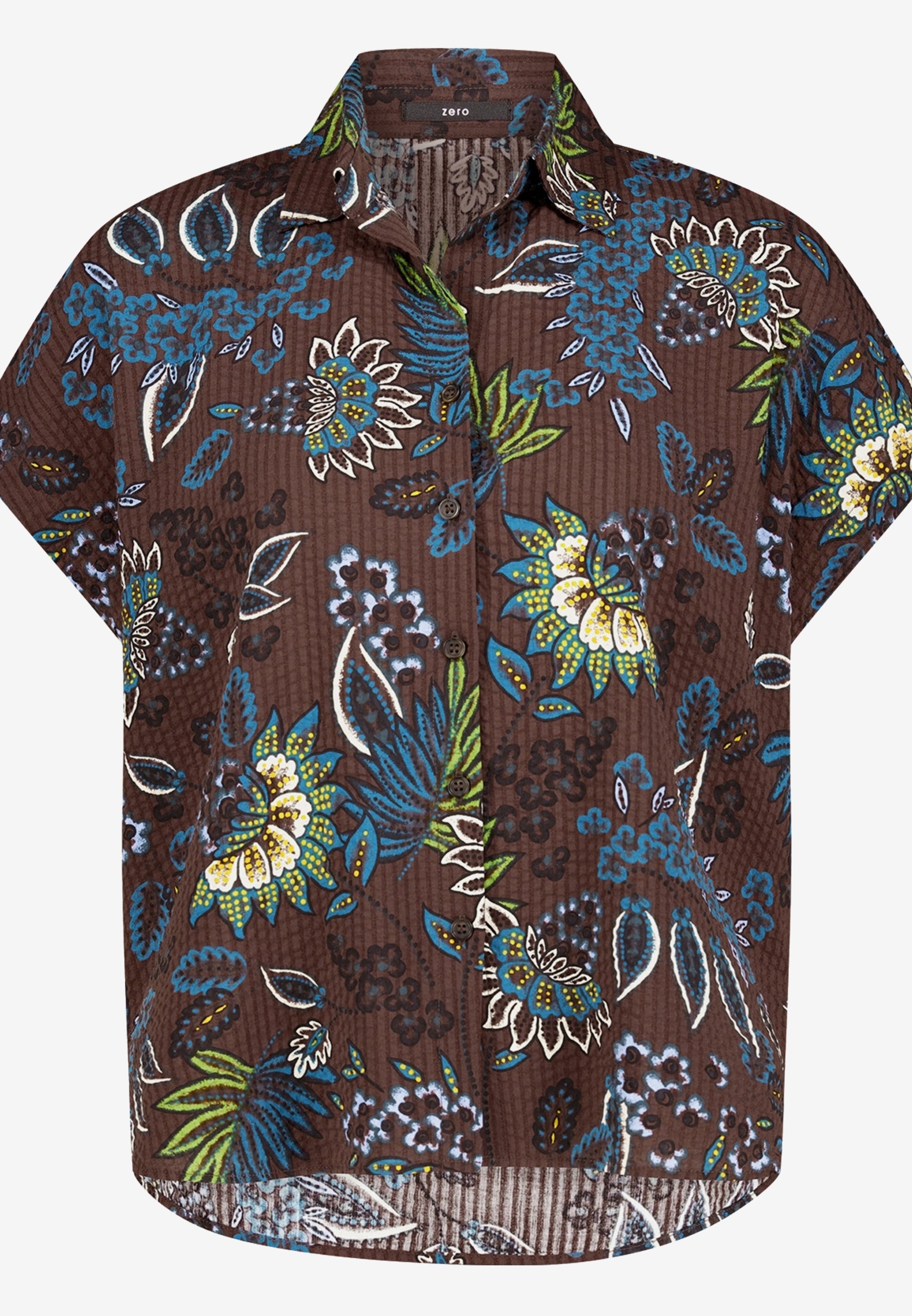 Zero Damen Blusen kurz Brown/Petrol