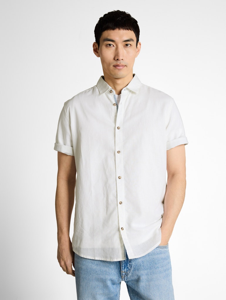 Tom Tailor Herren Hemden kurz White