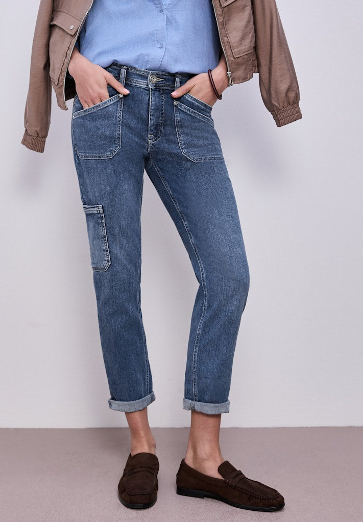Street One Damen Hosen Medium Bl