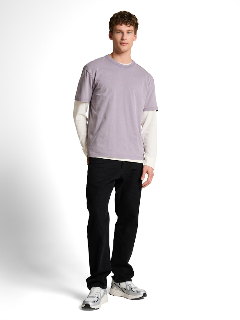 Tom Tailor denim Herren T-Shirts kurz Soft Lilac Grey