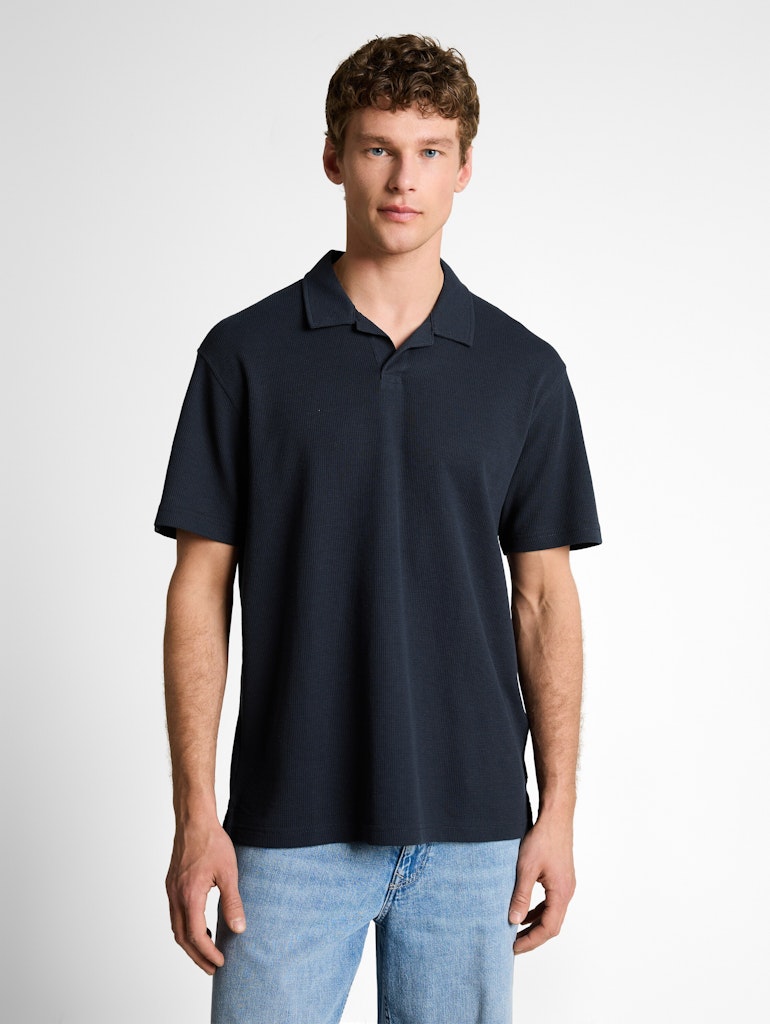 Tom Tailor denim Herren Polo-Shirts Sky Captain Blu