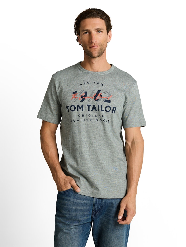 Tom Tailor Herren T-Shirts kurz Green Navy Inje