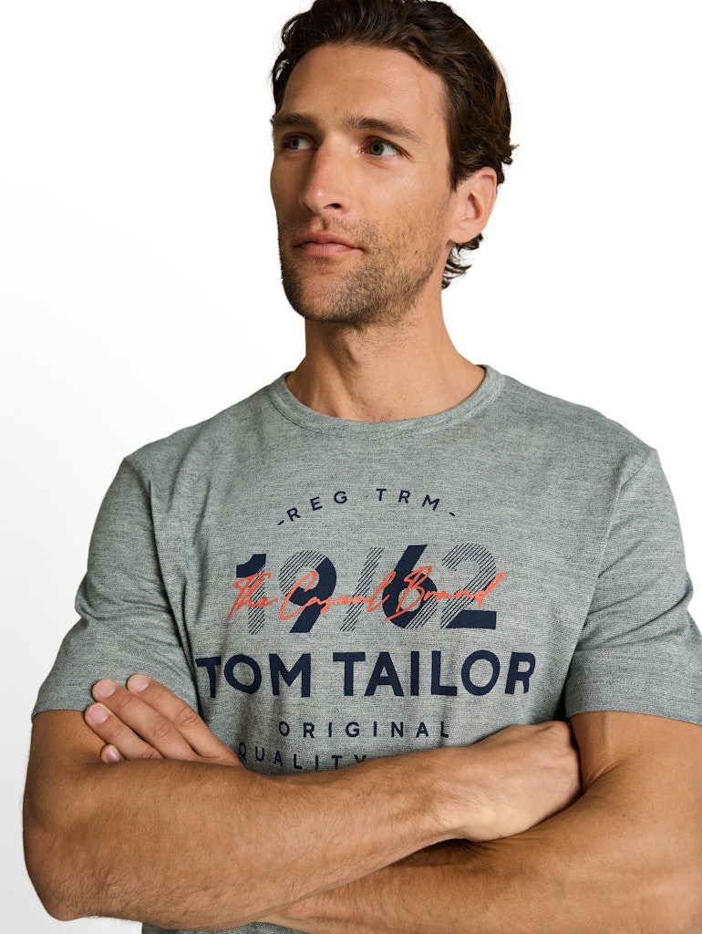 Tom Tailor Herren T-Shirts kurz Green Navy Inje