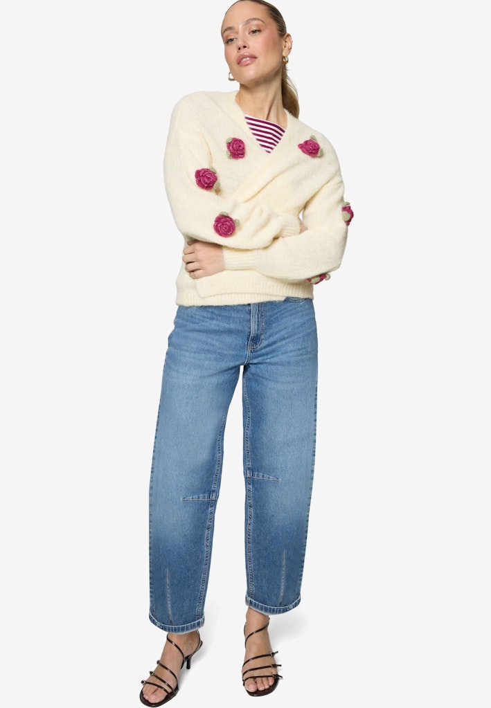 Zero Damen Strickjacken Patch Cream/Pin