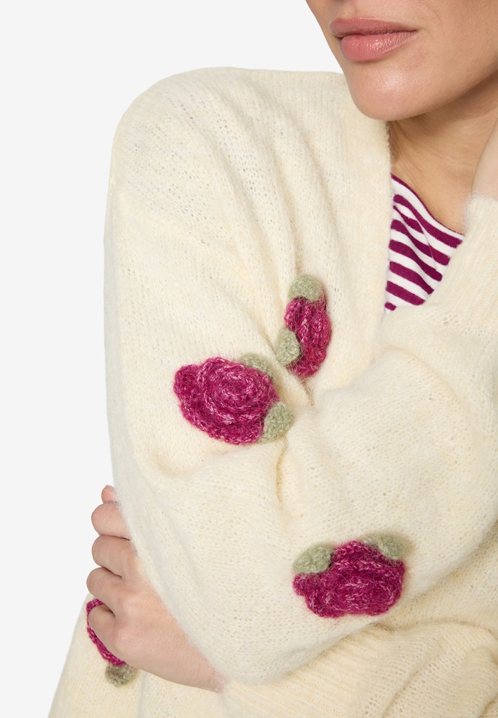 Zero Damen Strickjacken Patch Cream/Pin