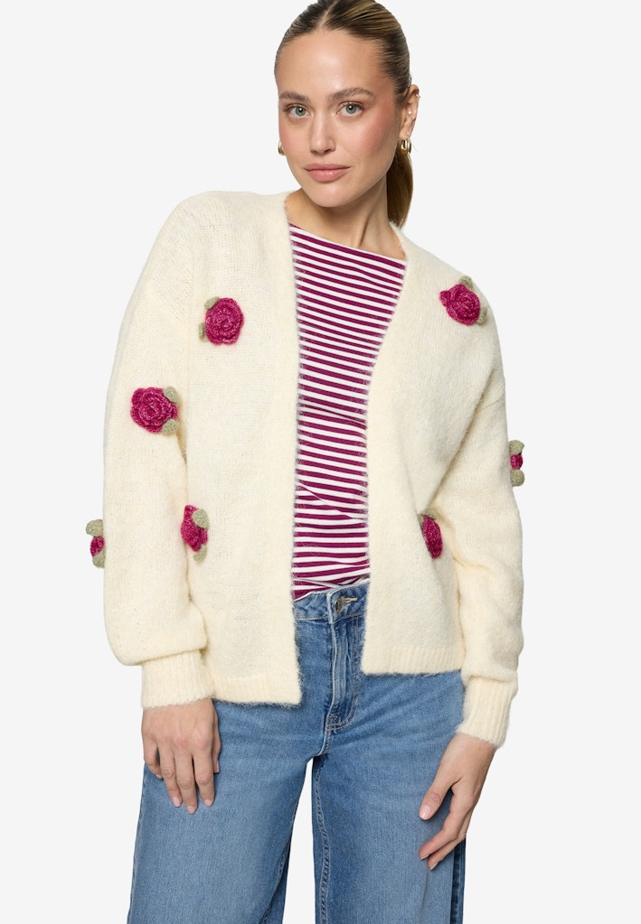 Zero Damen Strickjacken Patch Cream/Pin