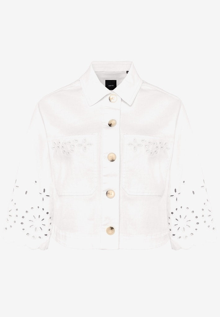 Zero Damen Blazer Patch Cream/Cre