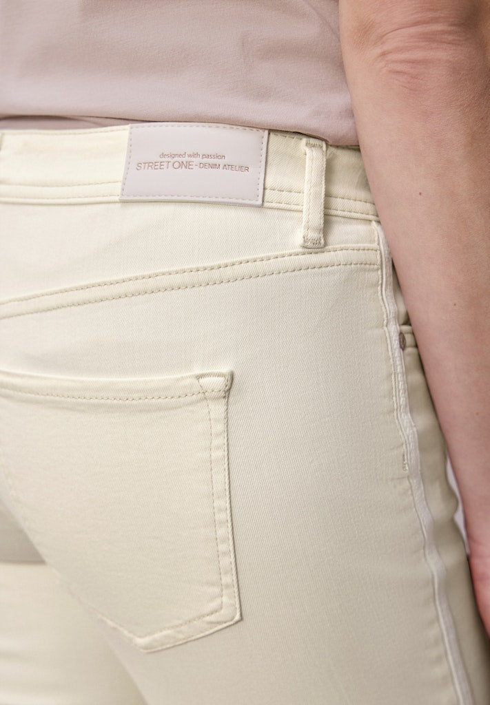 Street One Damen Hosen  Ecru Soft