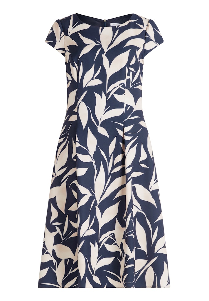 Betty & Co Damen Kleider Dark Blue/Natur