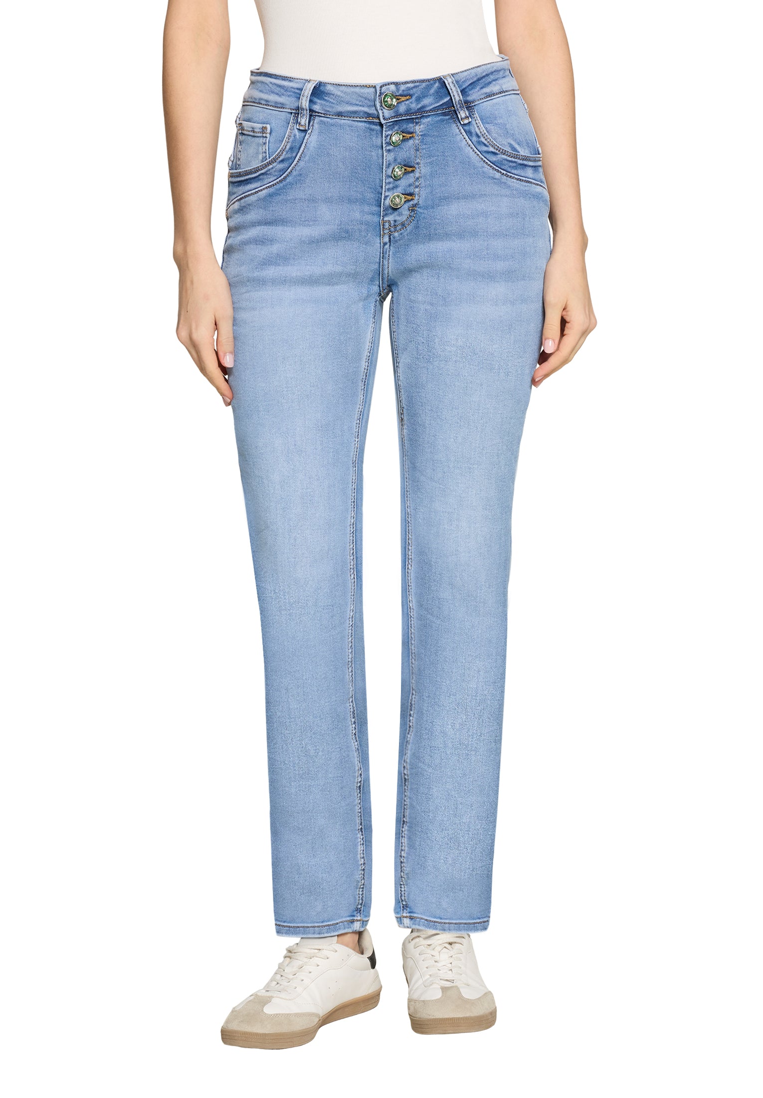 Cartoon Damen Jeans Middle Blue Den