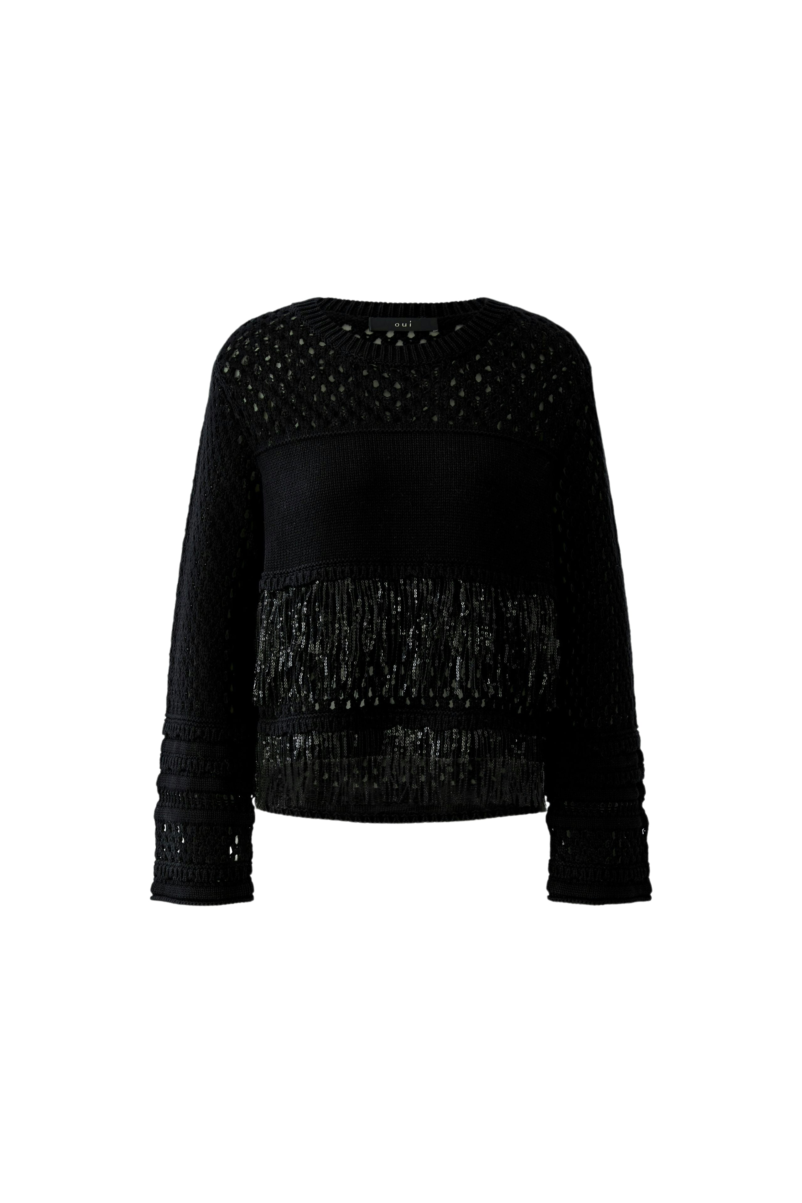 Oui Damen Pullover  Black