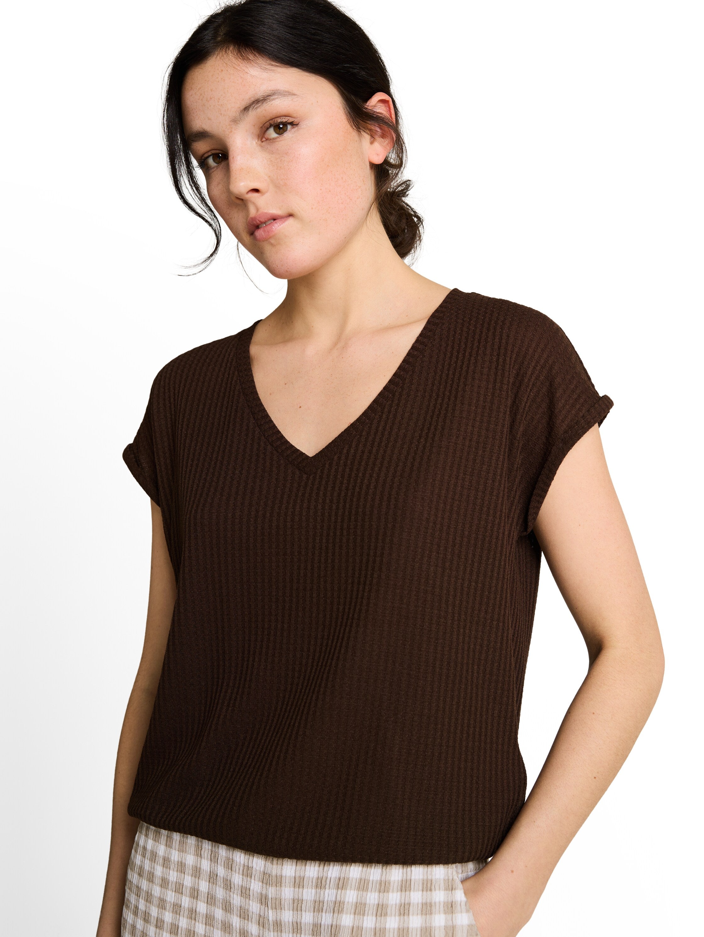 Tom Tailor denim Damen T-Shirts Cool Dark Brown