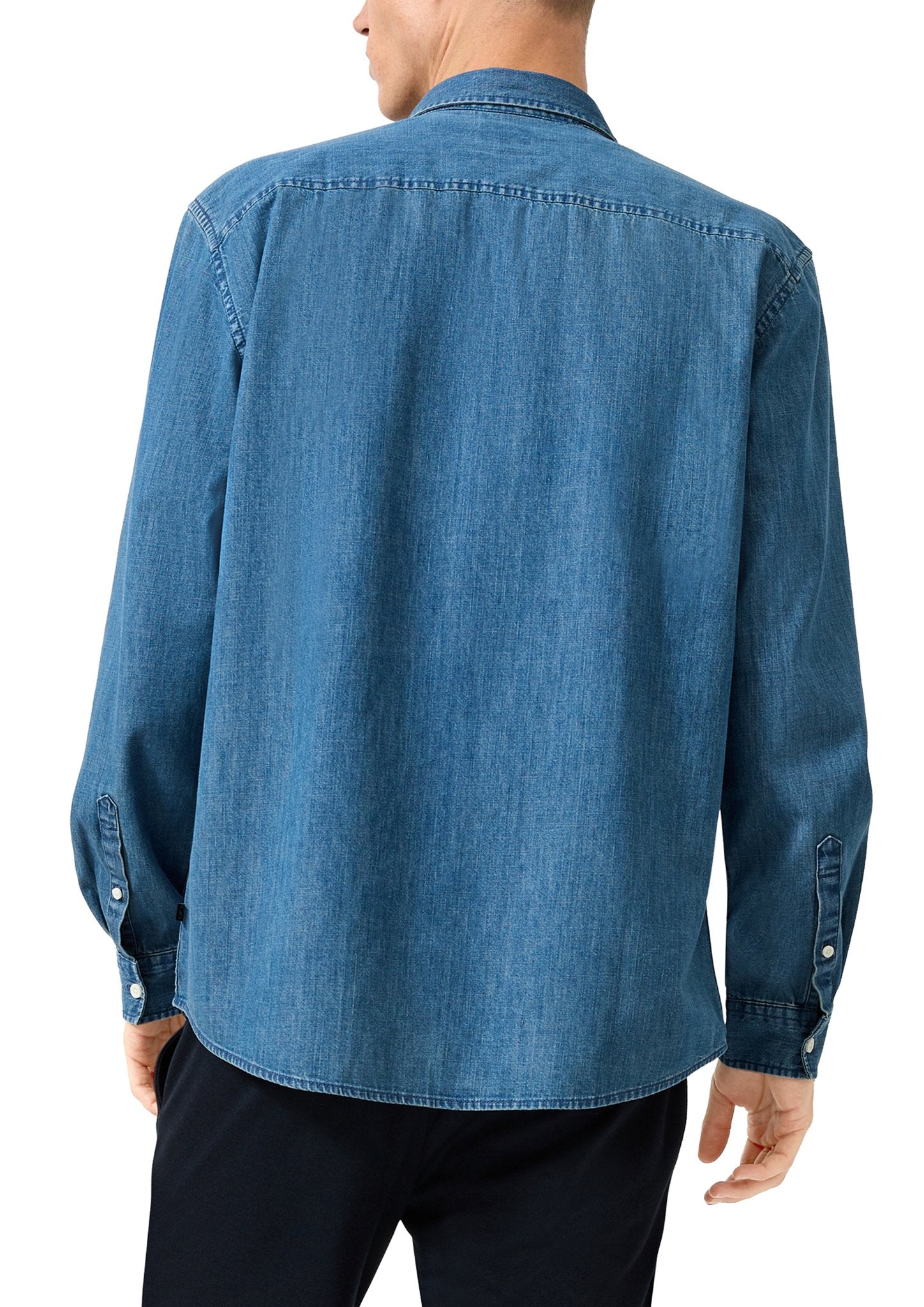 QS by S.Oliver Herren Hemden lang Y Blue