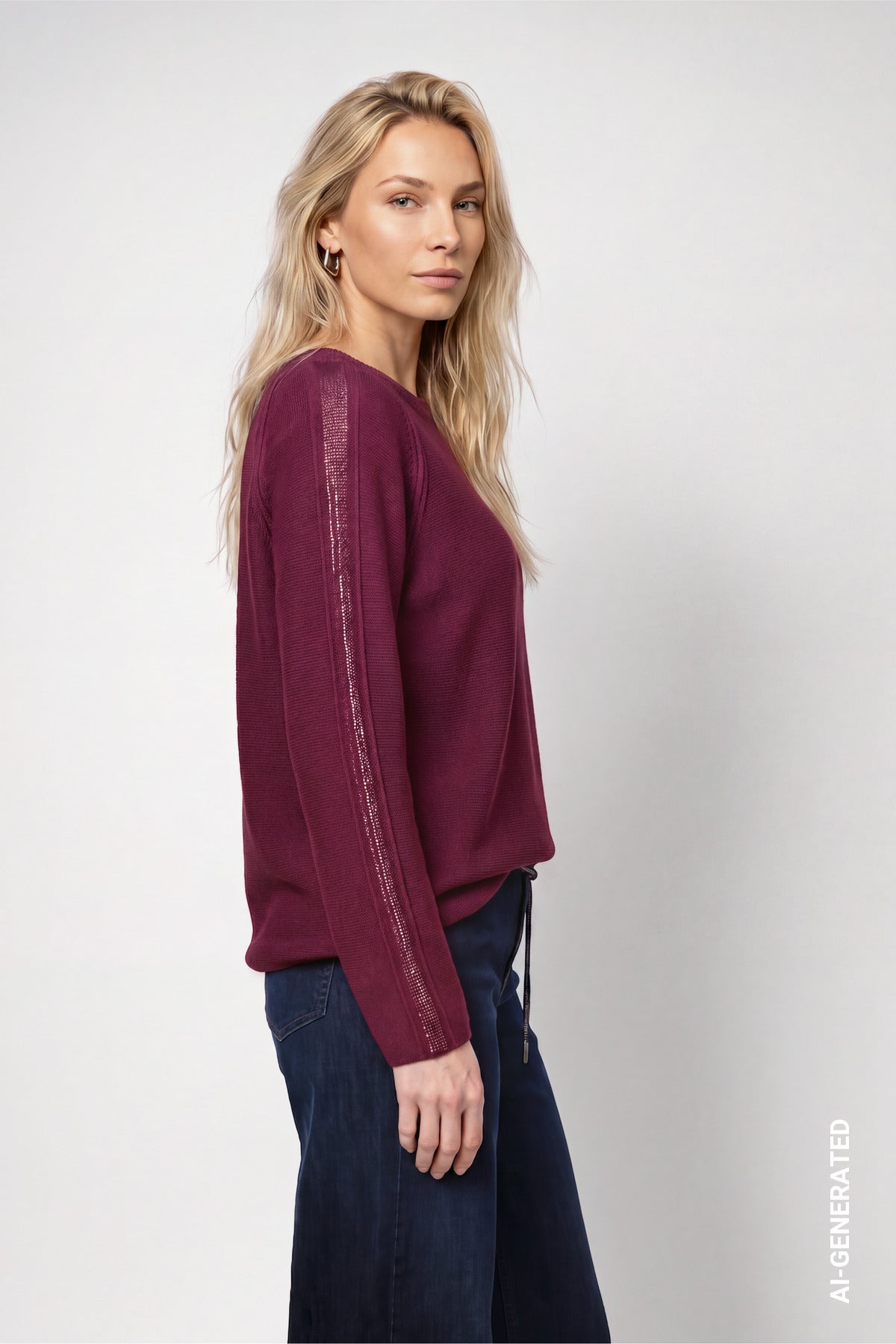 Monari Damen Pullover  Dark Bordea