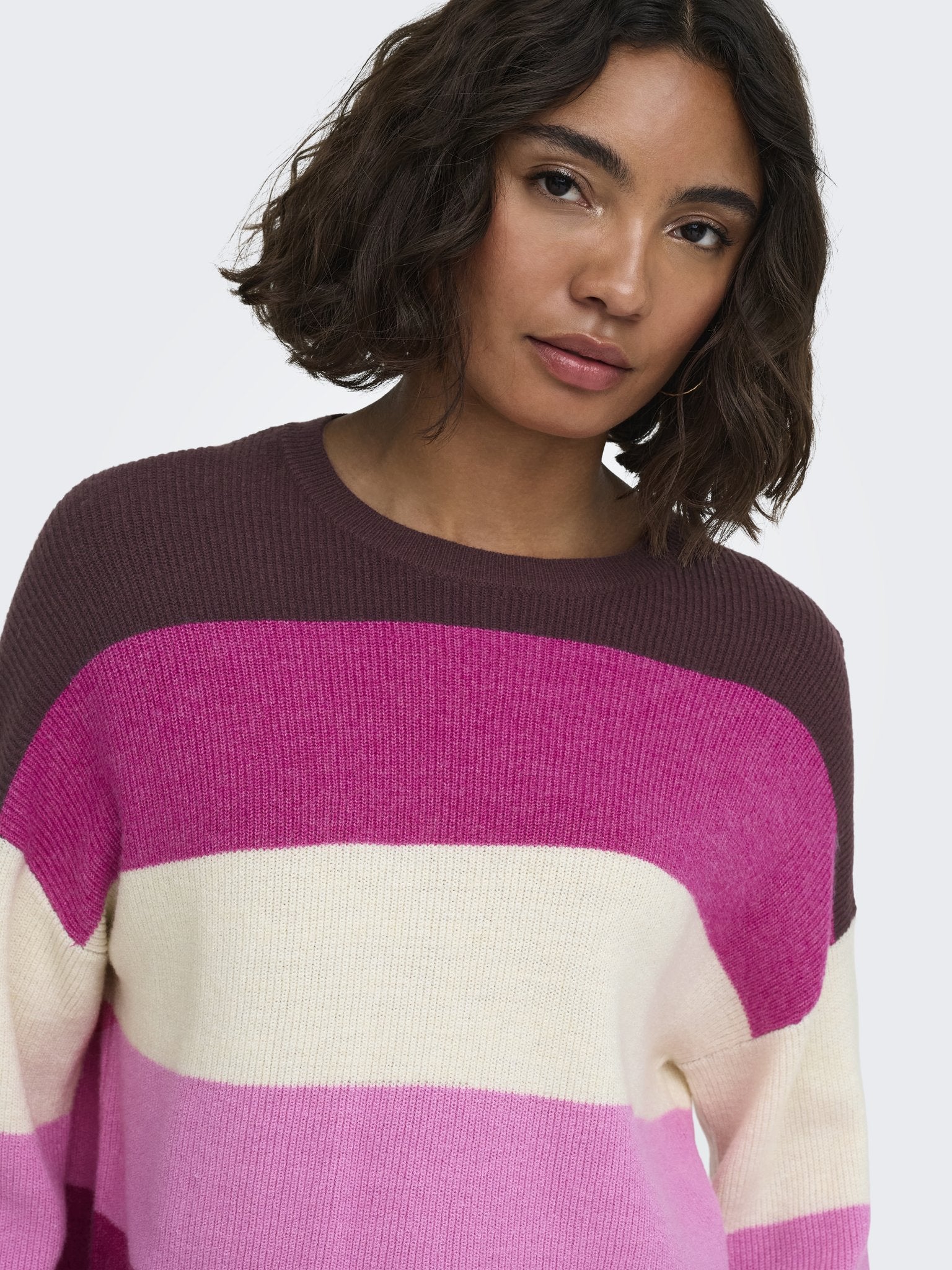 only Damen Pullover Fudge/Fuchsia R