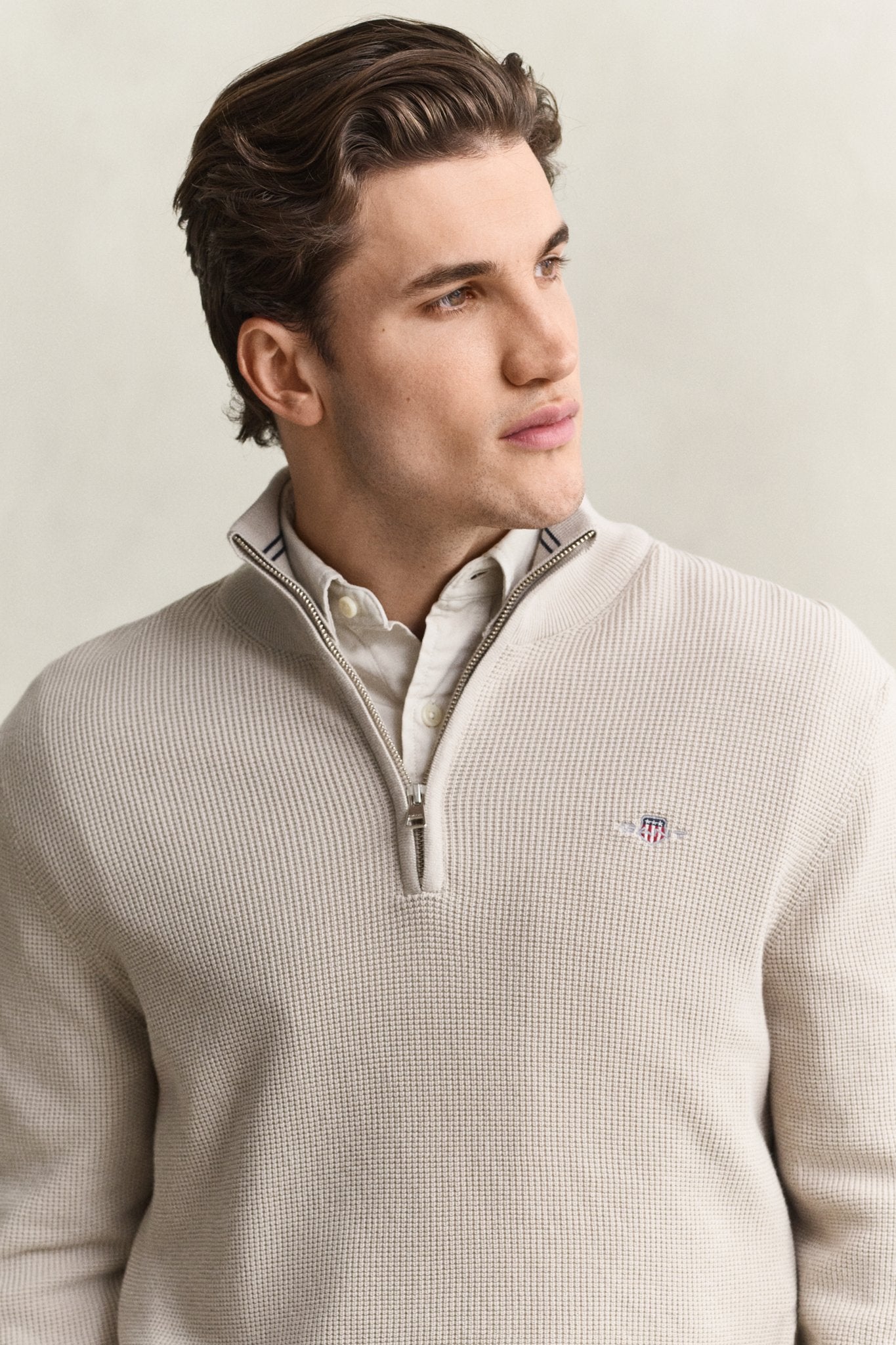 Gant Herren Pullover  Clay Beige