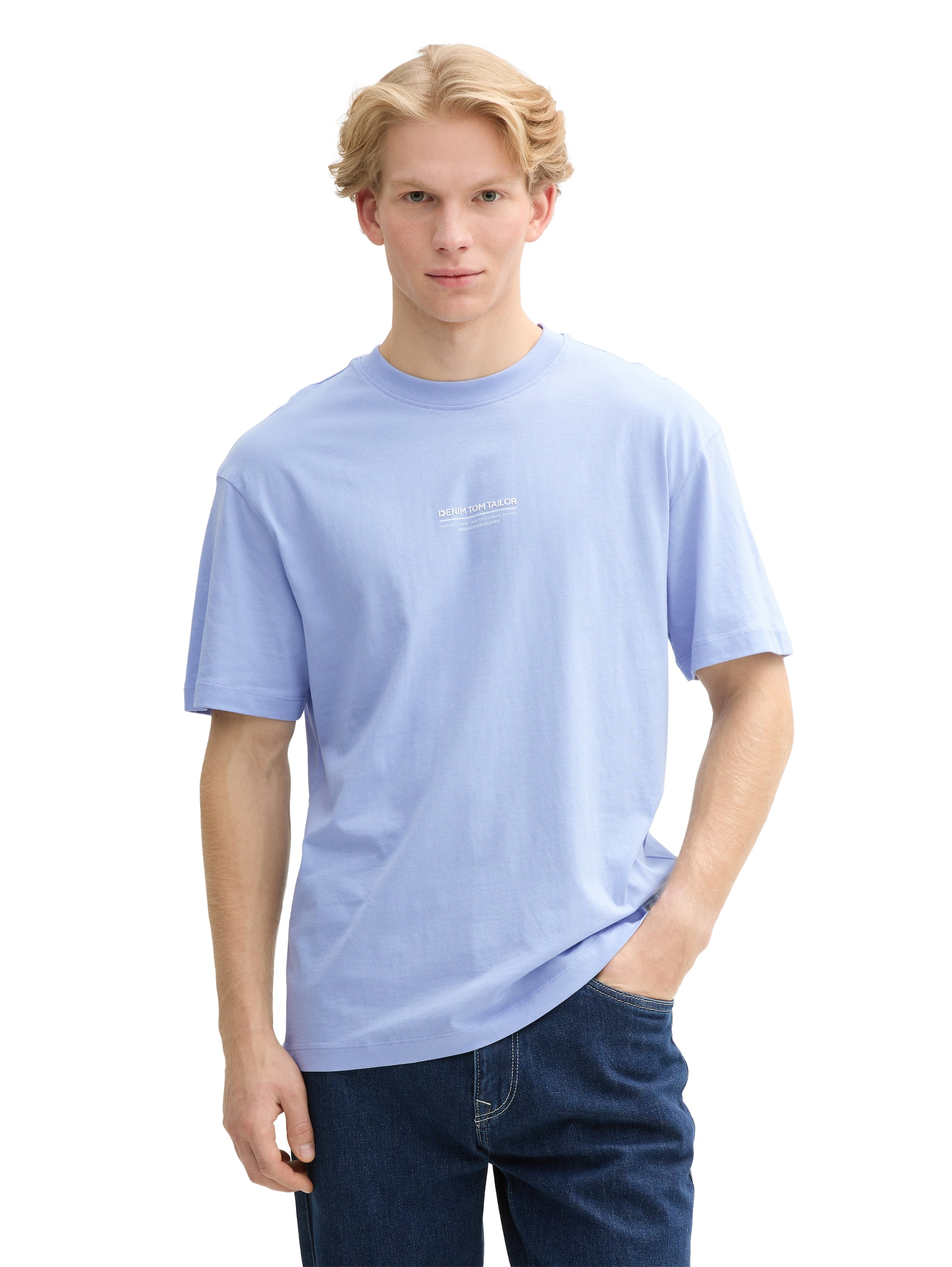 Tom Tailor denim Herren T-Shirts kurz Brunnera Blue