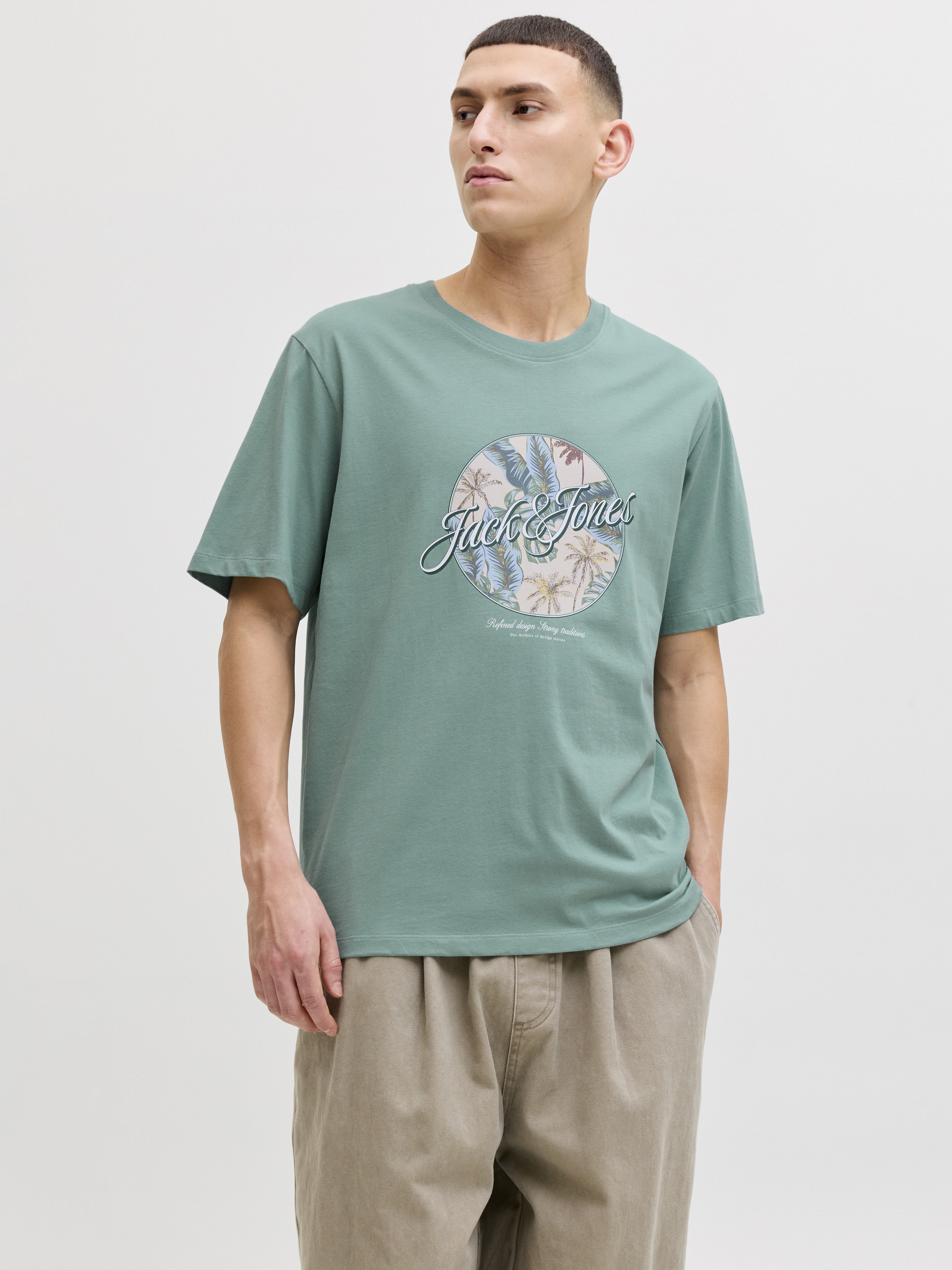 Jack & Jones Herren T-Shirts kurz Mineral Blue