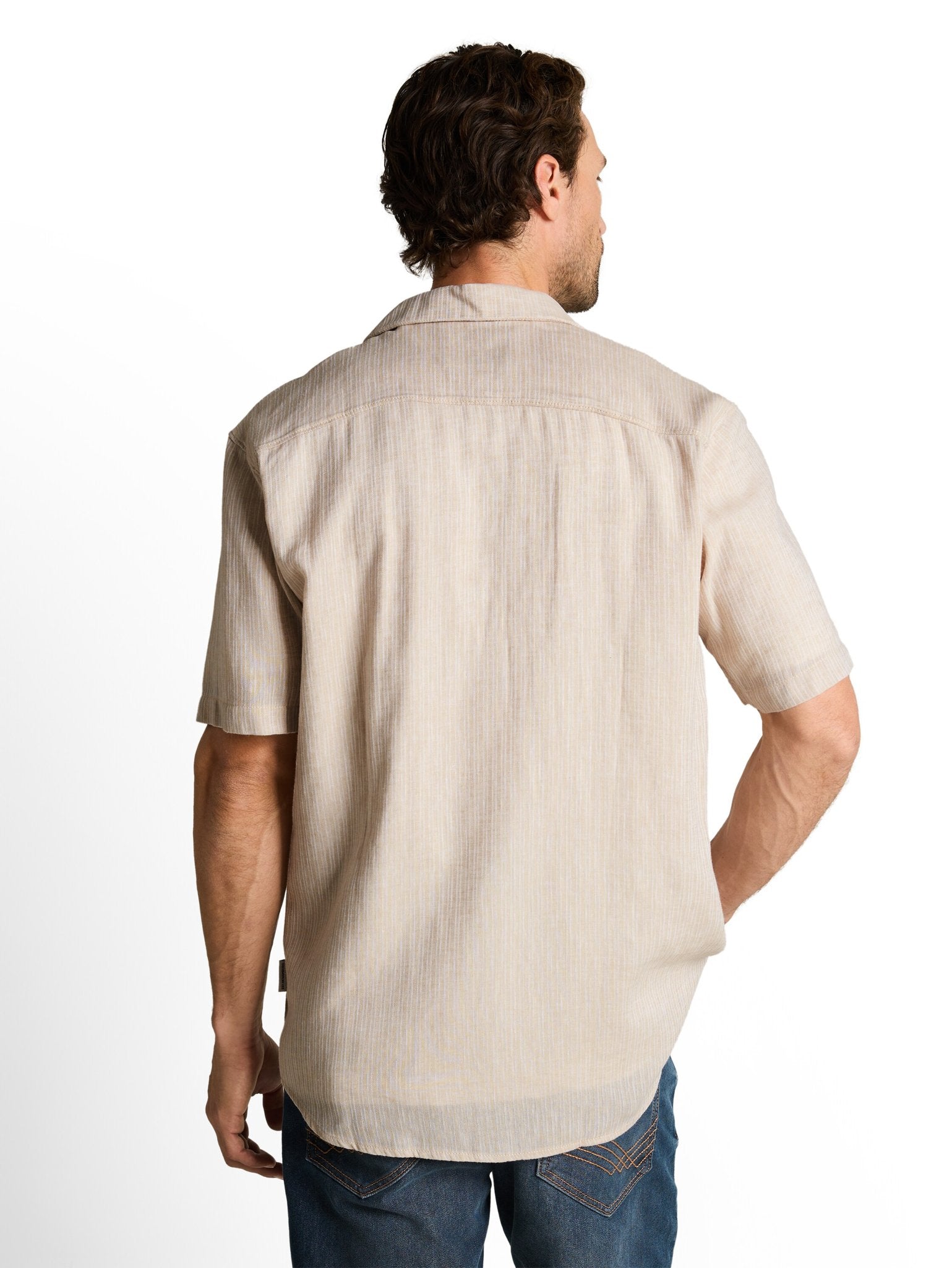 Tom Tailor Herren Hemden kurz Cashew Beige St