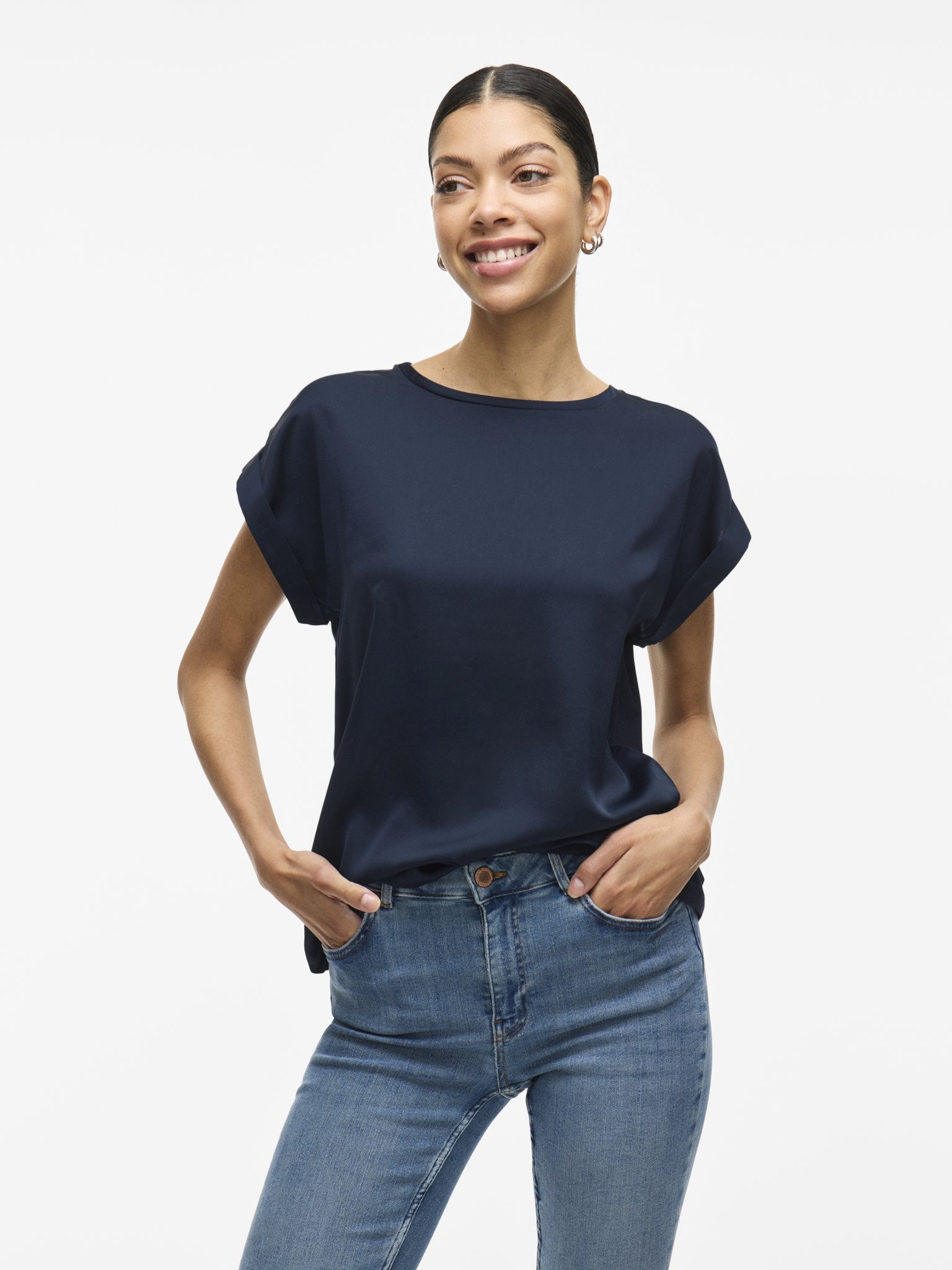 Vila Damen Tops Navy Blazer
