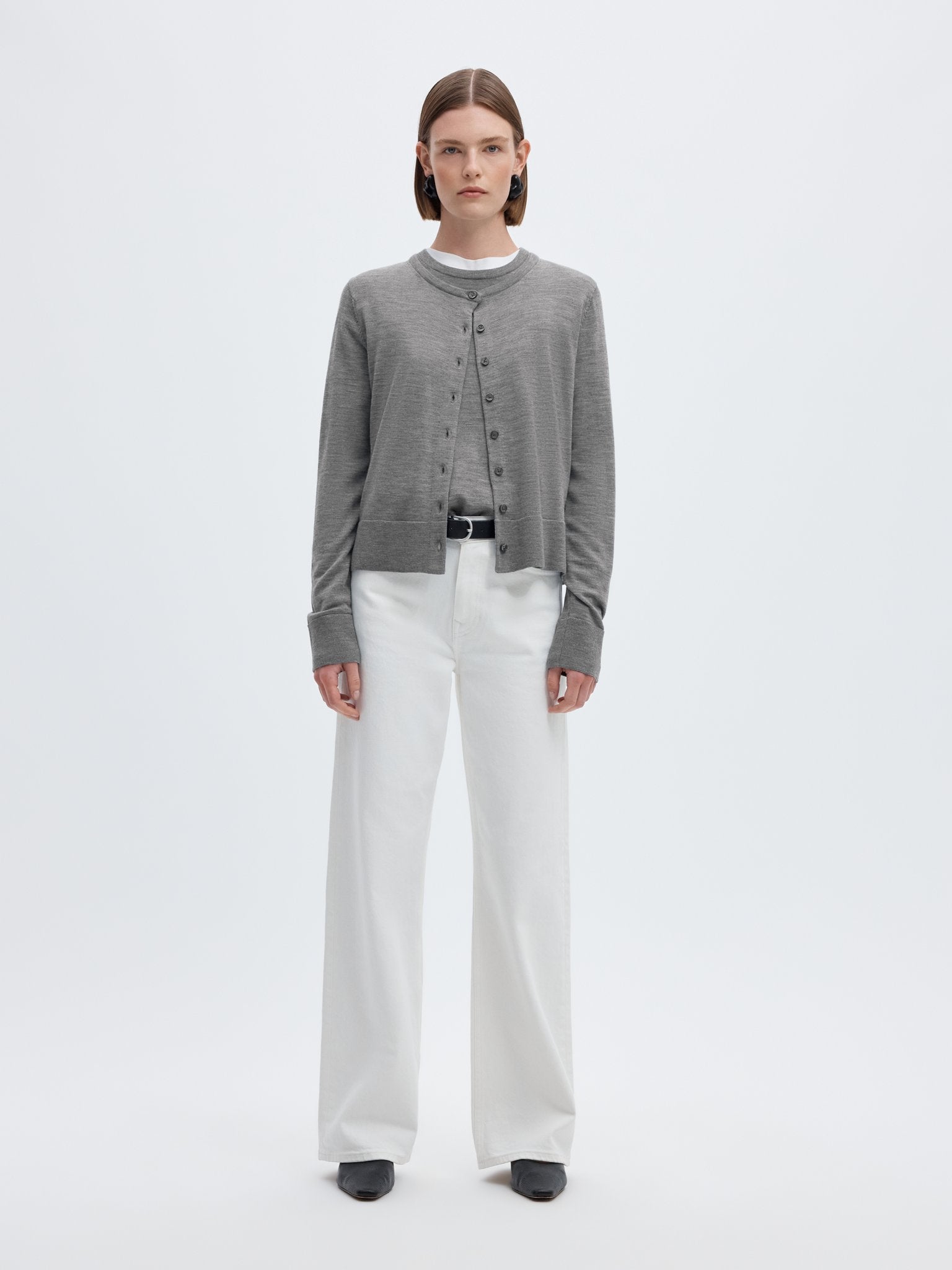 Selected Femme Damen Strickjacken Medium Grey Mel