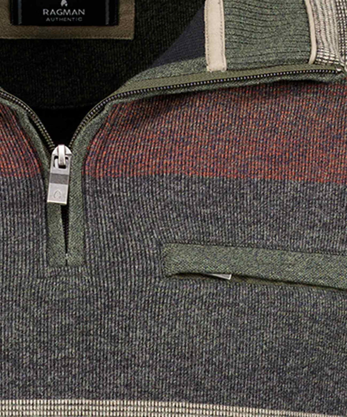 Ragman Herren Pullover Oliv