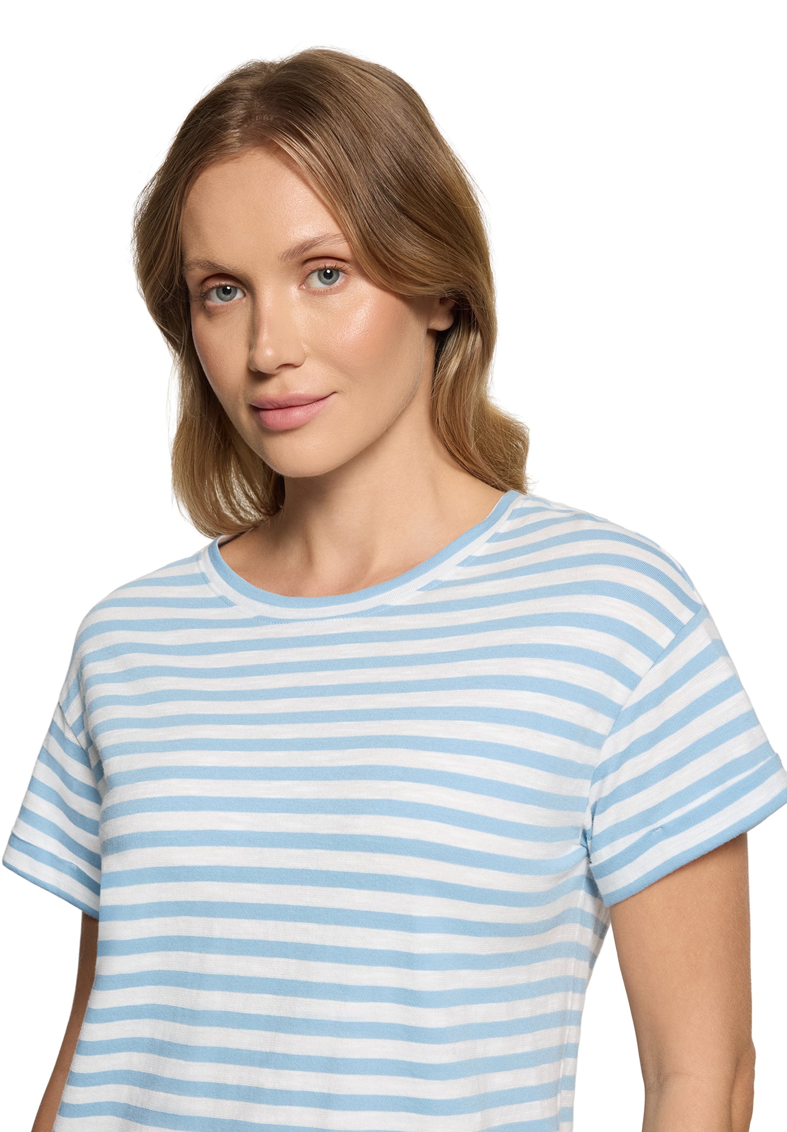 Betty & Co Damen T-Shirts Cream/Light Blu