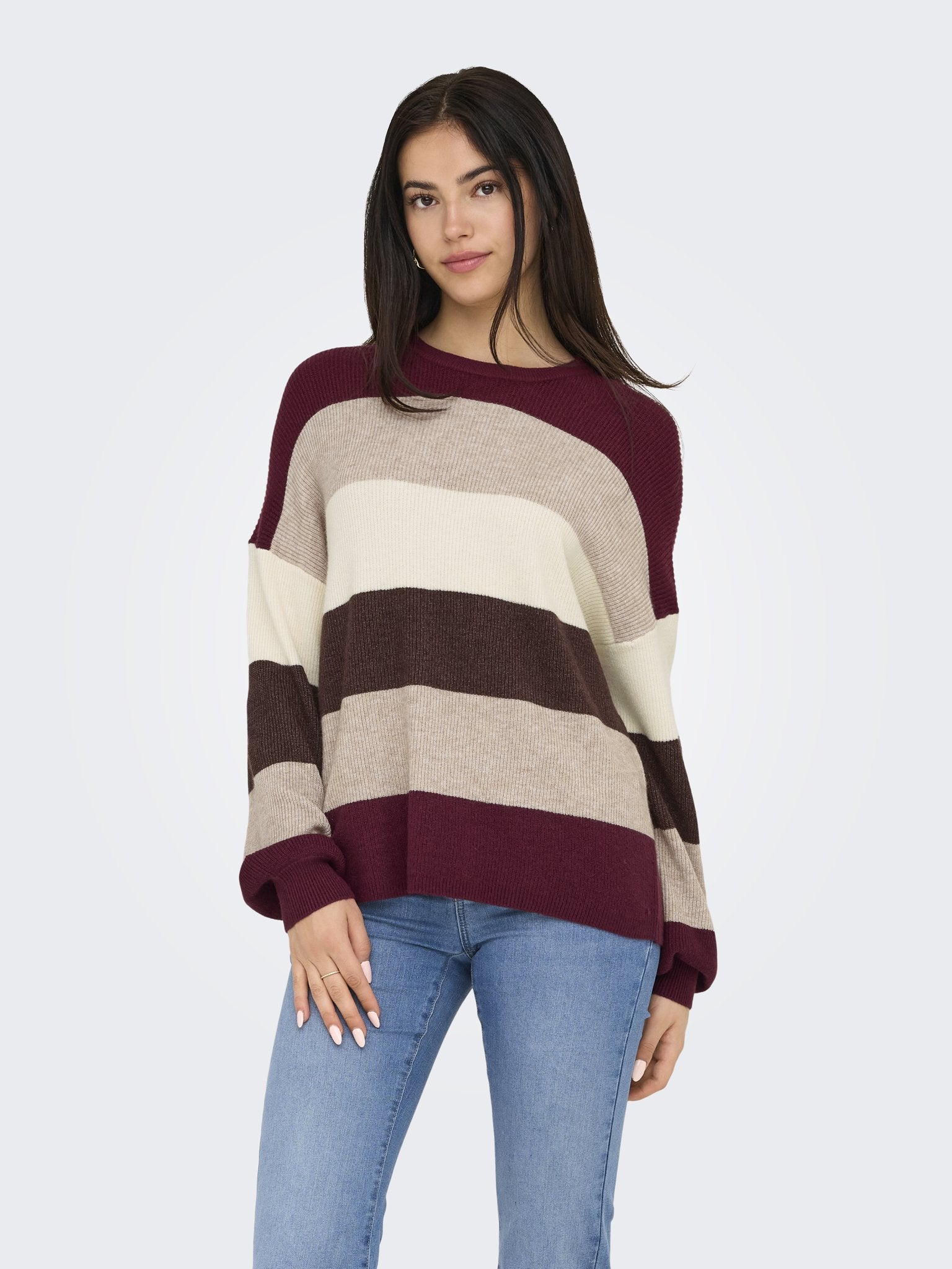 Only Damen Pullover Zinfandel/W. Wh