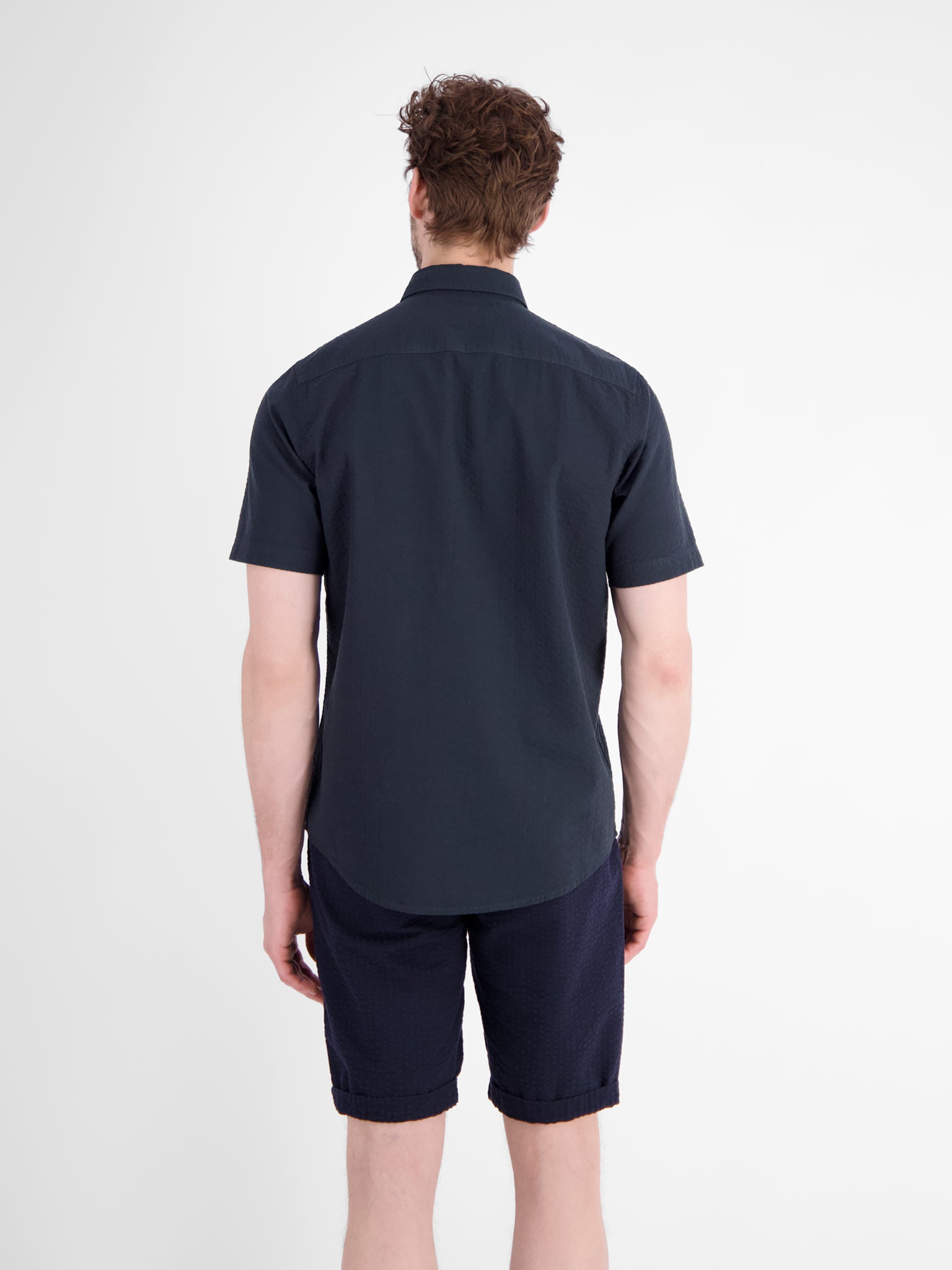 Lerros Herren Hemden kurz Classic Navy