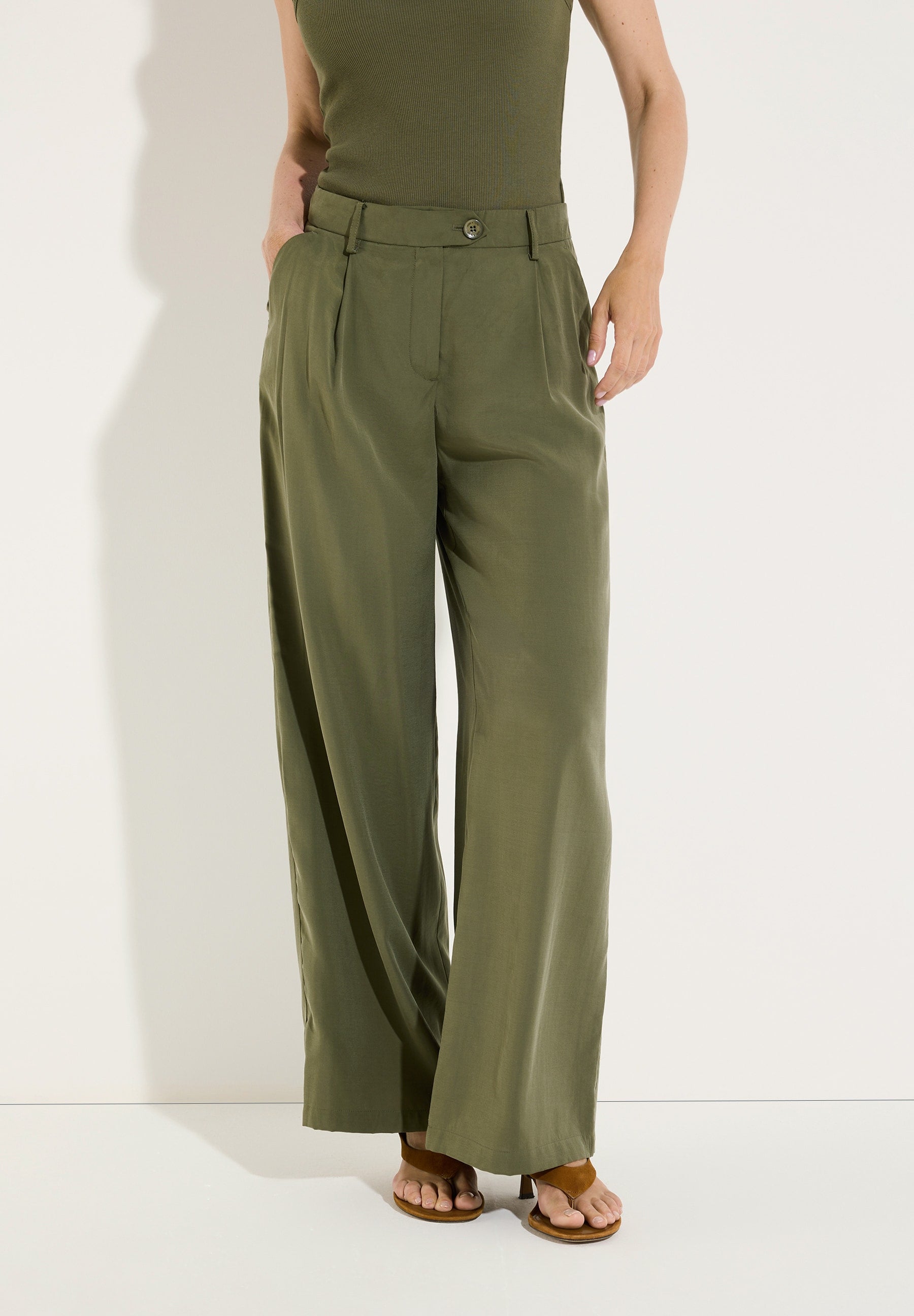More & More Damen Hosen Jungle Gre