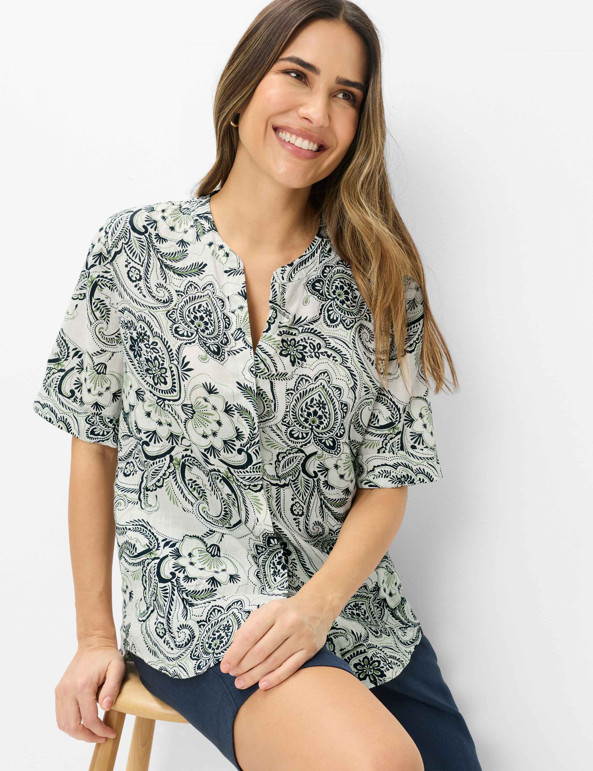 Brax Damen Blusen Soft Ecru