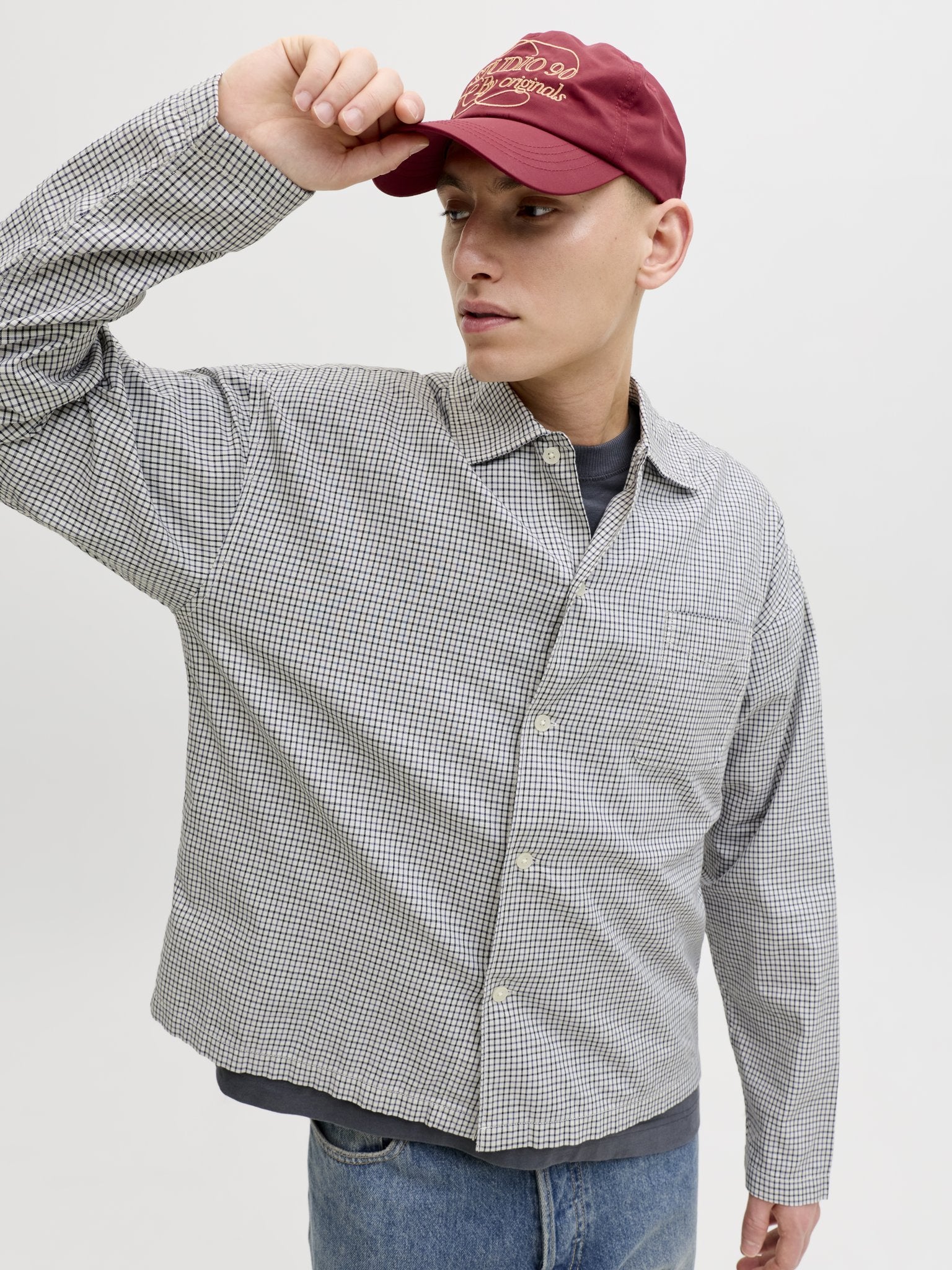 Jack & Jones Herren Hemden lang Odyssey Gray/Ch
