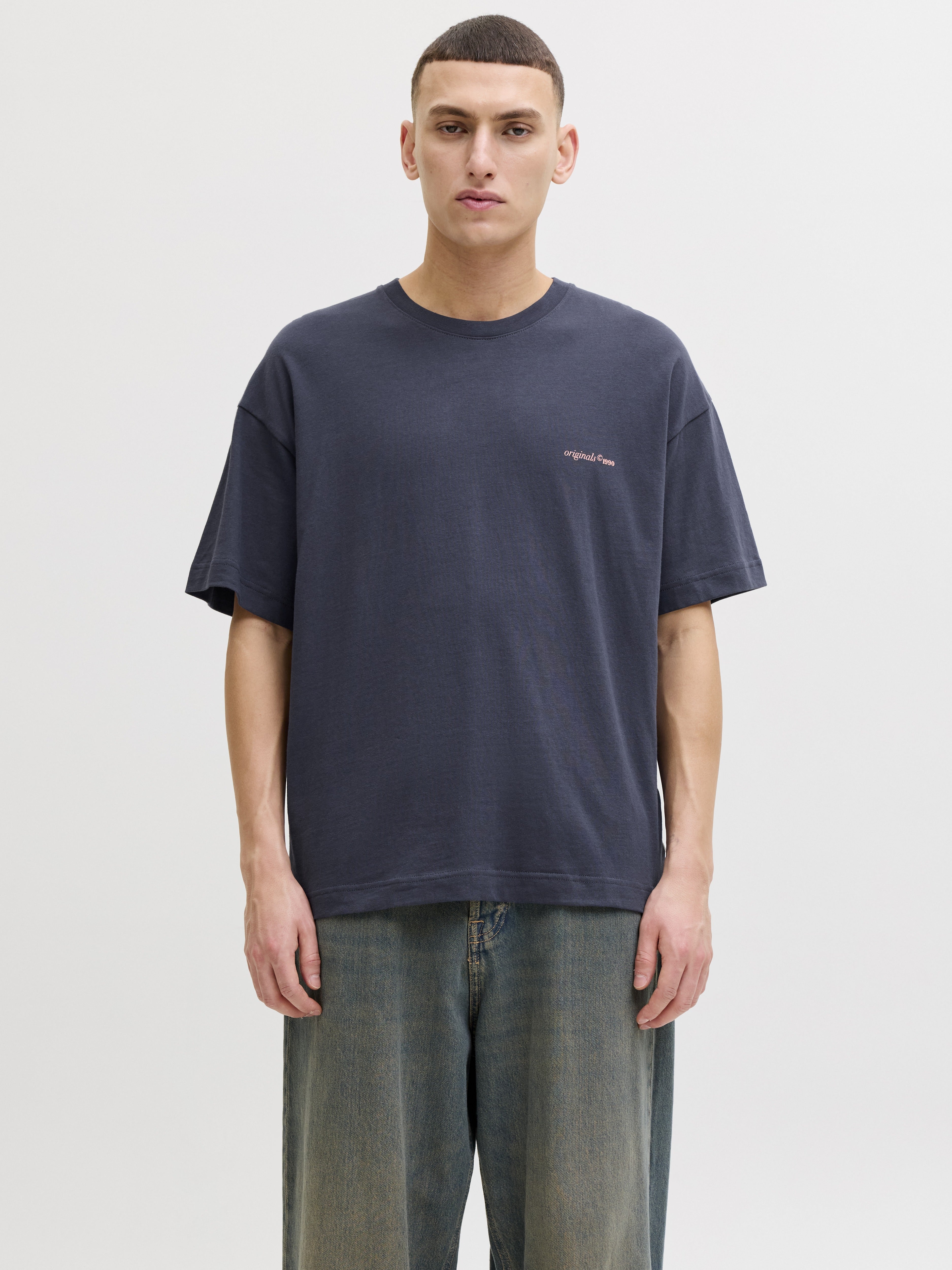 Jack & Jones Herren T-Shirts kurz Odyssey Gray/W.