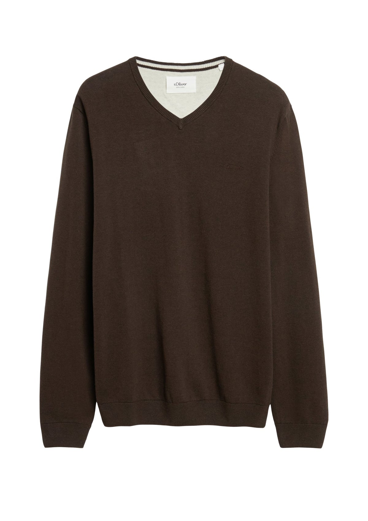 S. Oliver red Herren Pullover Wo Brown