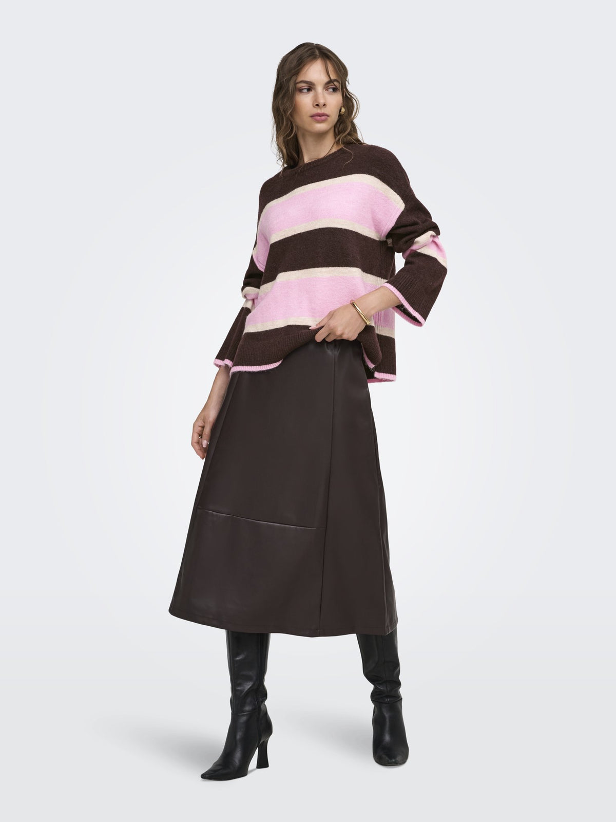 Only Damen Pullover Fudge/Birch/Bon
