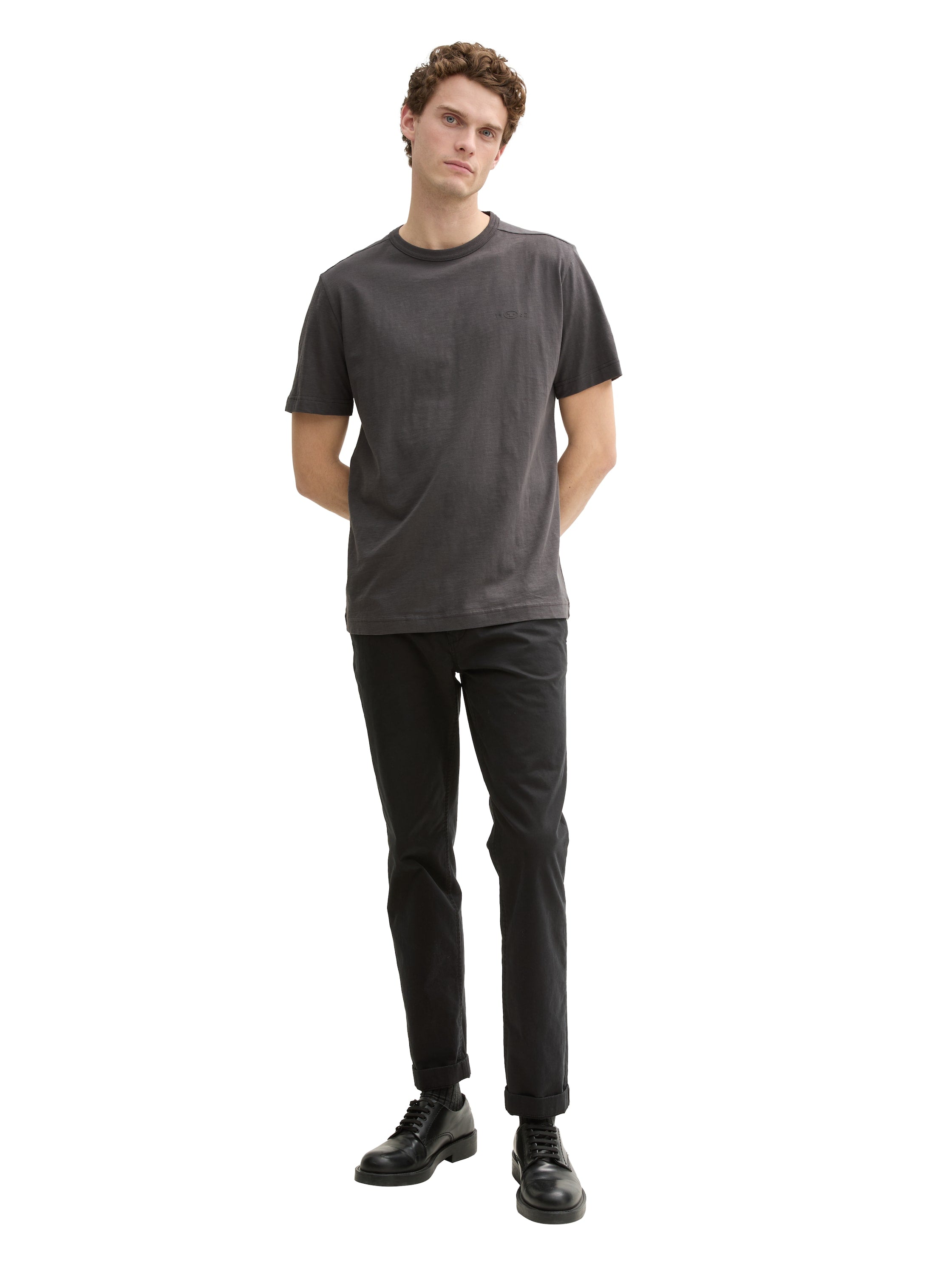 Tom Tailor Herren T-Shirts kurz Tarmac Grey