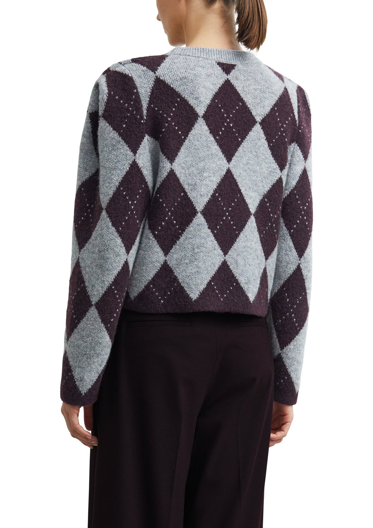 Comma Damen Pullover J Grey/Black
