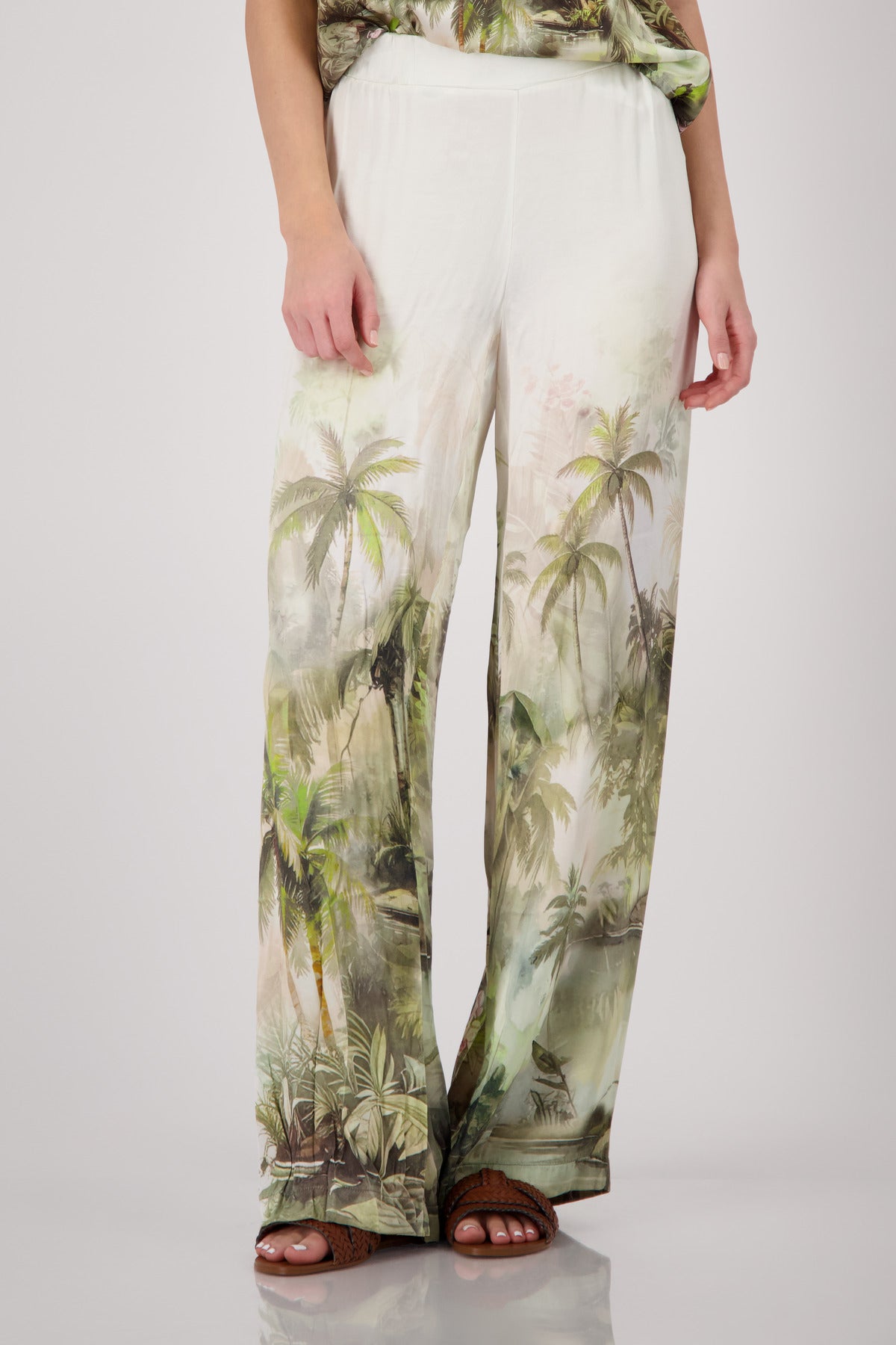 Monari Damen Hosen Olive Gemus