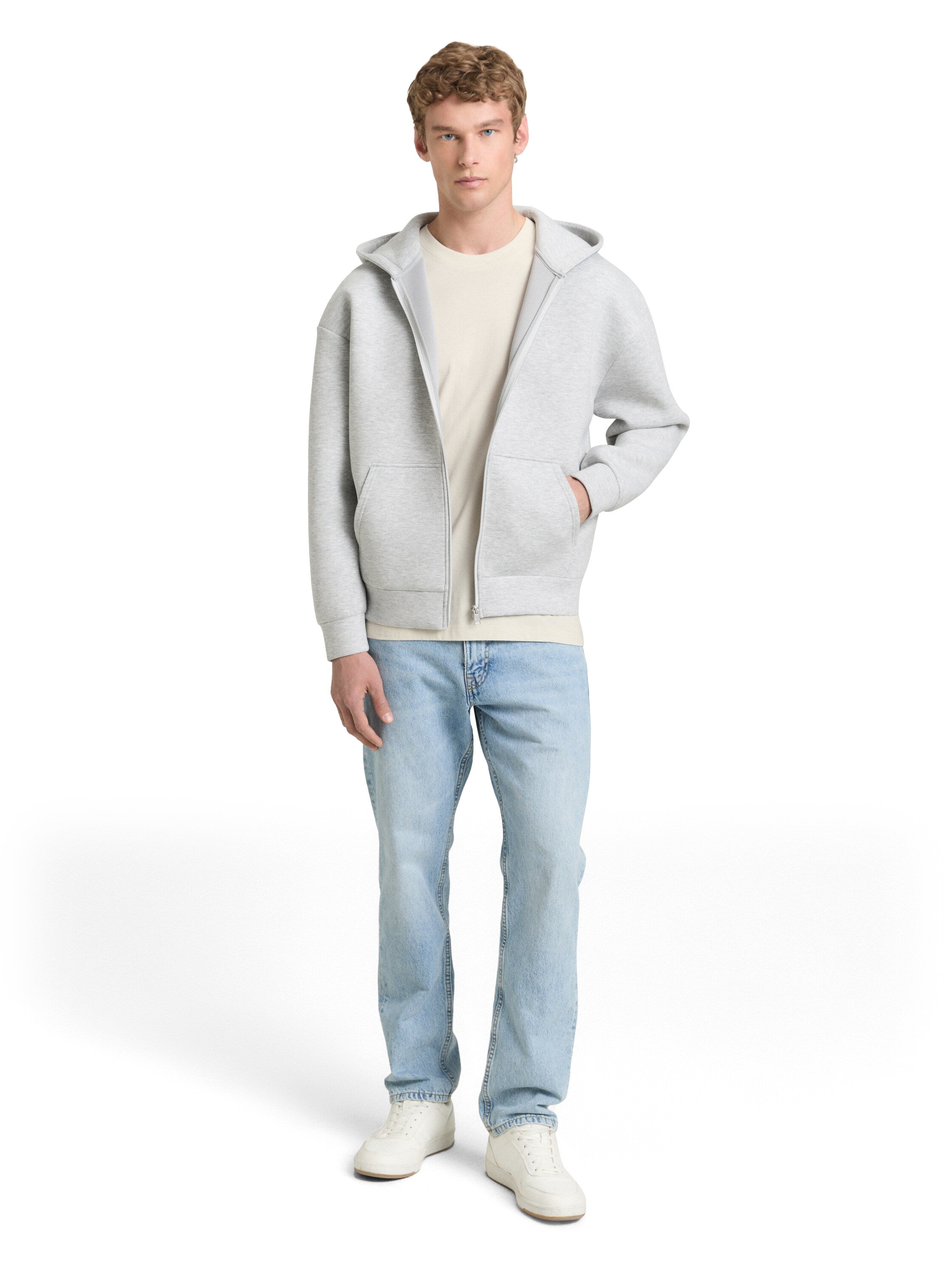 Tom Tailor denim Herren T-Shirts kurz Greyish White